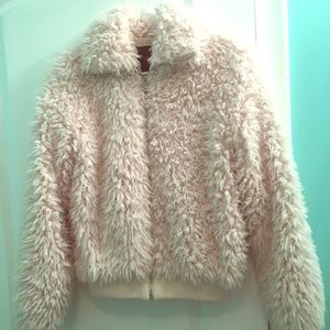Petal Pink Faux Fur Jacket
